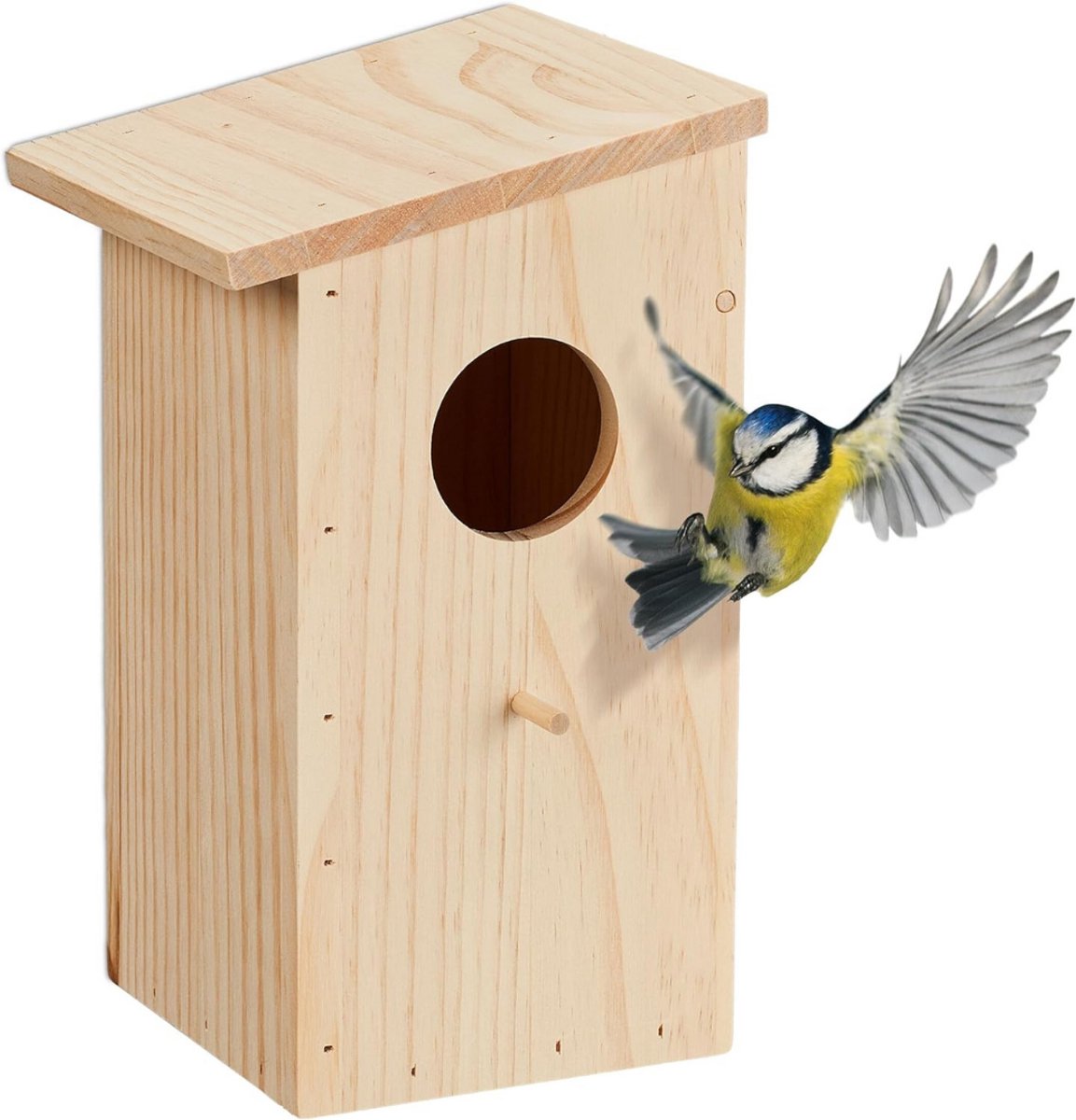 Zylo® Nestkastje Koolmees - Nestkastje Pimpelmees - Nestkastje Koolmees Bouwpakket - Natuur - 16cm x 15cm x 26cm