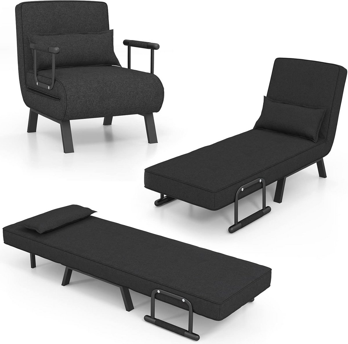 4-in-1 slaapstoel met bedfunctie - Multifunctionele slaapbank met verstelbare rugleuning e