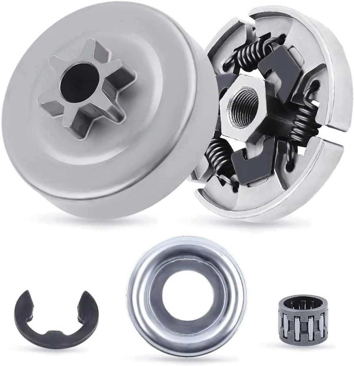 3/8 "6T Koppeling W/Drum Washer Clip Naald Lager voor STIHL MS170 MS180 MS210 MS230 MS250 017 018 021 023 025 Kettingzaag Onderdelen
