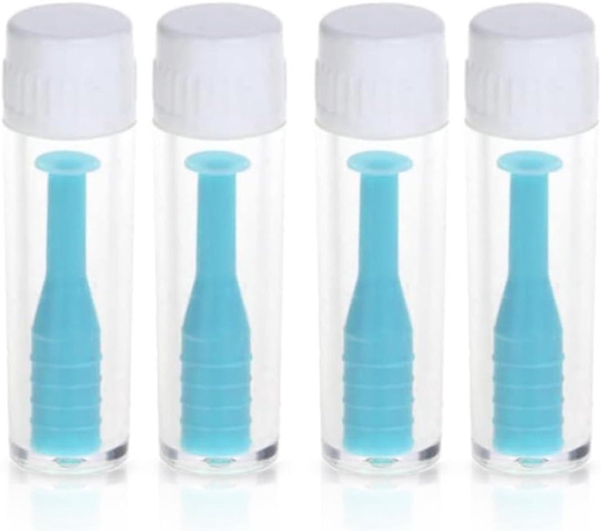 Set van 4 contactlenzenhulpmiddelen in roze en blauw voor eenvoudig en comfortabel plaatsen van contactlenzen, gemaakt van duurzaam materiaal