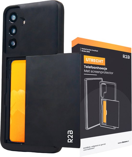R2B Hoesje geschikt voor Samsung Galaxy A56 met Pasjeshouder - 3 Pasjes - Screenprotector - Telefoonhoesjes - Gsm Hoesje geschikt voor Samsung Galaxy A56 - Phone Case - Model Utrecht