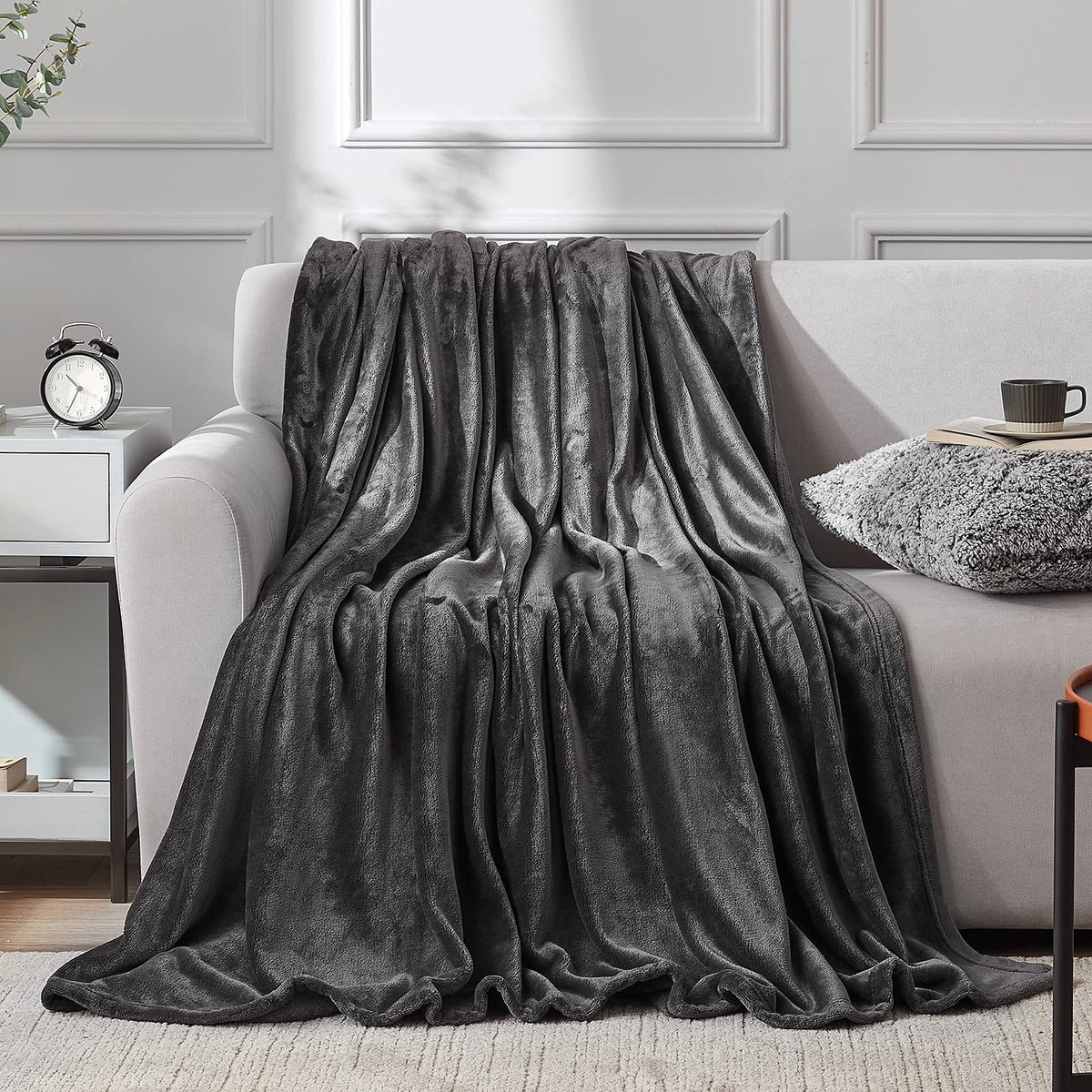 Ibenzoa Grote, Zachte Fleece Dekken - 130 x 165 cm - Donkergrijs