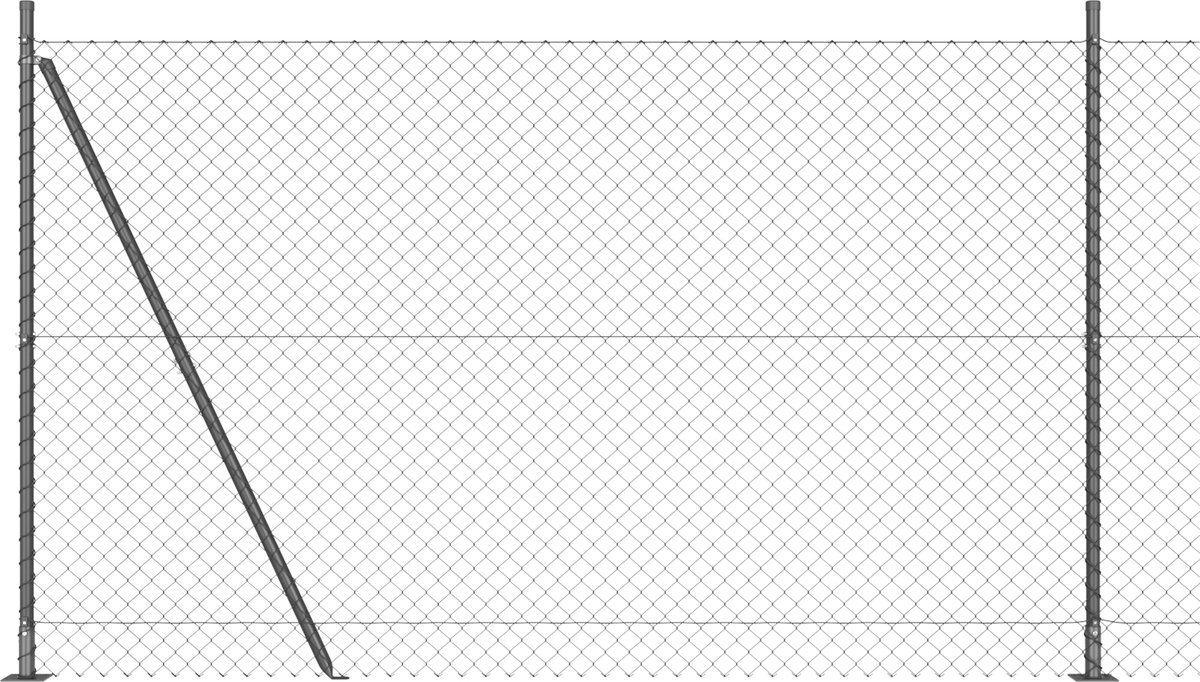 vidaXL - Kettinglinkafscheiding - met - betonnen - basis - 10 - x - 1,4 - m - Grijs - Mesh