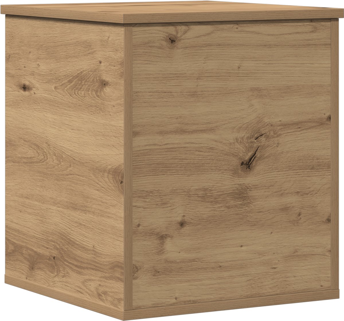 vidaXL - Opslagdoos - Artisan - Eiken - 40 - x - 42 - x - 46 - cm - Bewerkt - hout
