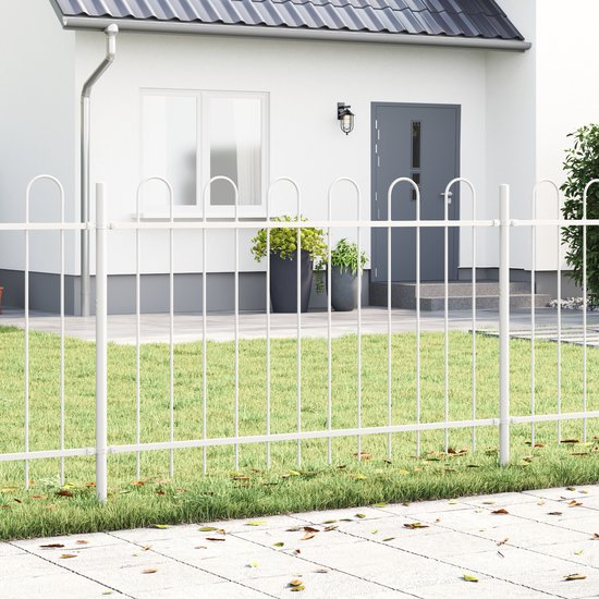 vidaXL - Clôture de jardin - Wit - 1,7 x 0,8 m - Acier thermolaqué