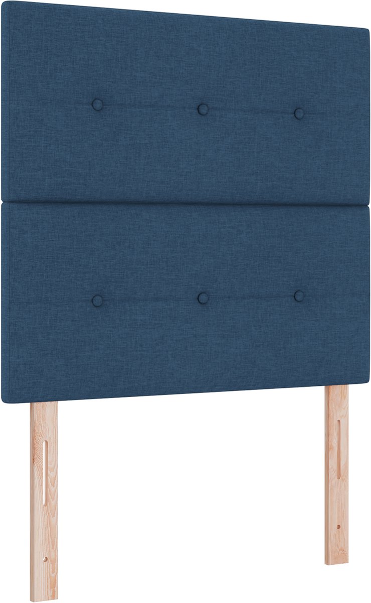 vidaXL - Boxspring - bed - met - hoofdeinde - Blauw - 100 - x - 200 - cm - Stof