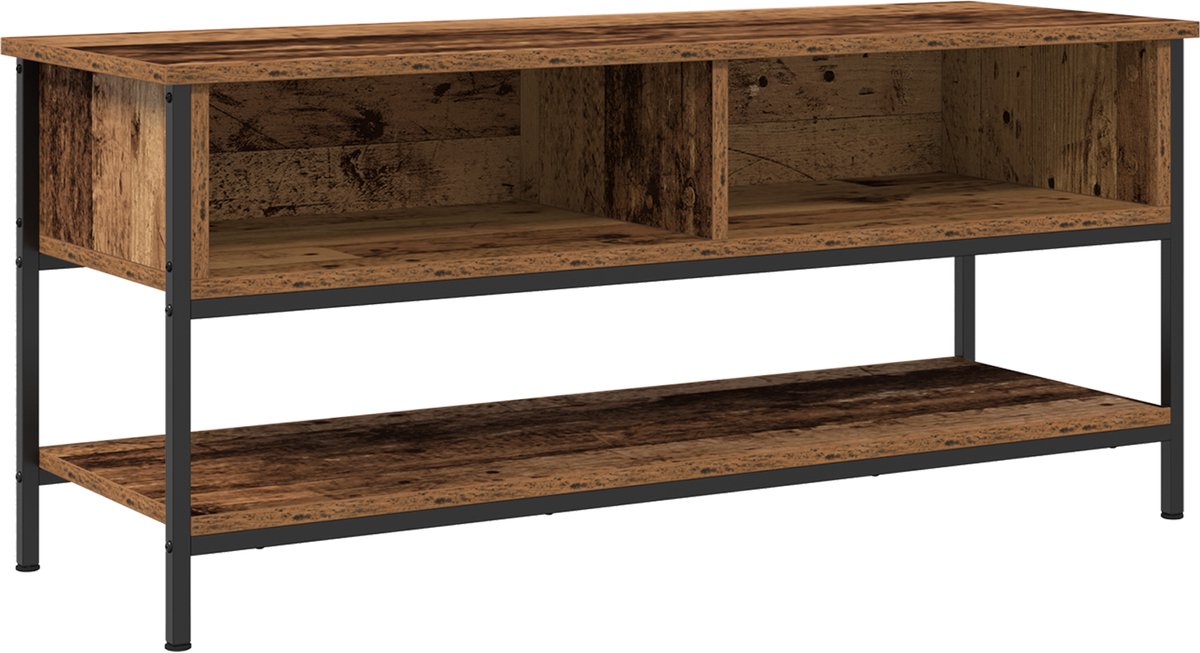 vidaXL - Tv-meubelset - Oud - Hout - 100 - x - 35 - x - 45 - cm - Bewerkt - hout