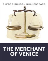 Cover van Oxford School Shakespeare: The Merchant of Venice, met een waterverfillustratie van een weegschaal.