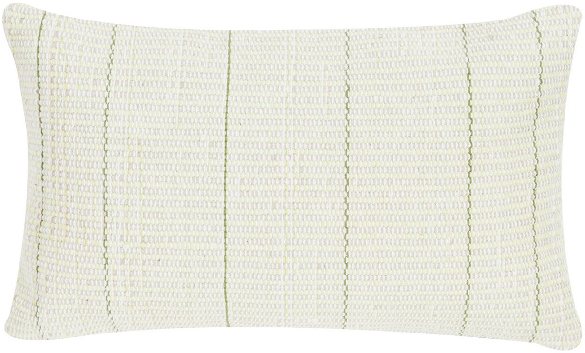 Linen & More Vertical Stripe Licht Groen Kussen | 30 X 50 | Sierkussen Voor Woonkamer Of Slaapkamer