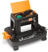 Chaise de travail mobile Handy avec porte-outils – Plastique – Capacité de charge de 150 kg – Avec Compartiments de rangement – Idéale pour les ateliers automobiles et les électriciens
