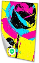 Kleurrijke abstracte roos poster - Roos poster - Poster bloemen - Pop Art - Muurdecoratie klassiek - Moderne posters - poster 100x150 cm