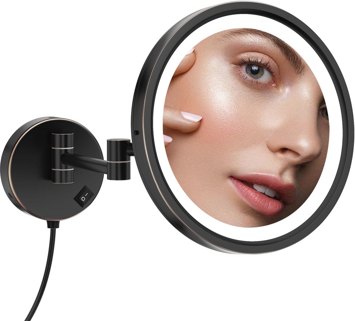 Make-upspiegel met verlichting en vergroting - Cosmeticaspiegel voor badkamer