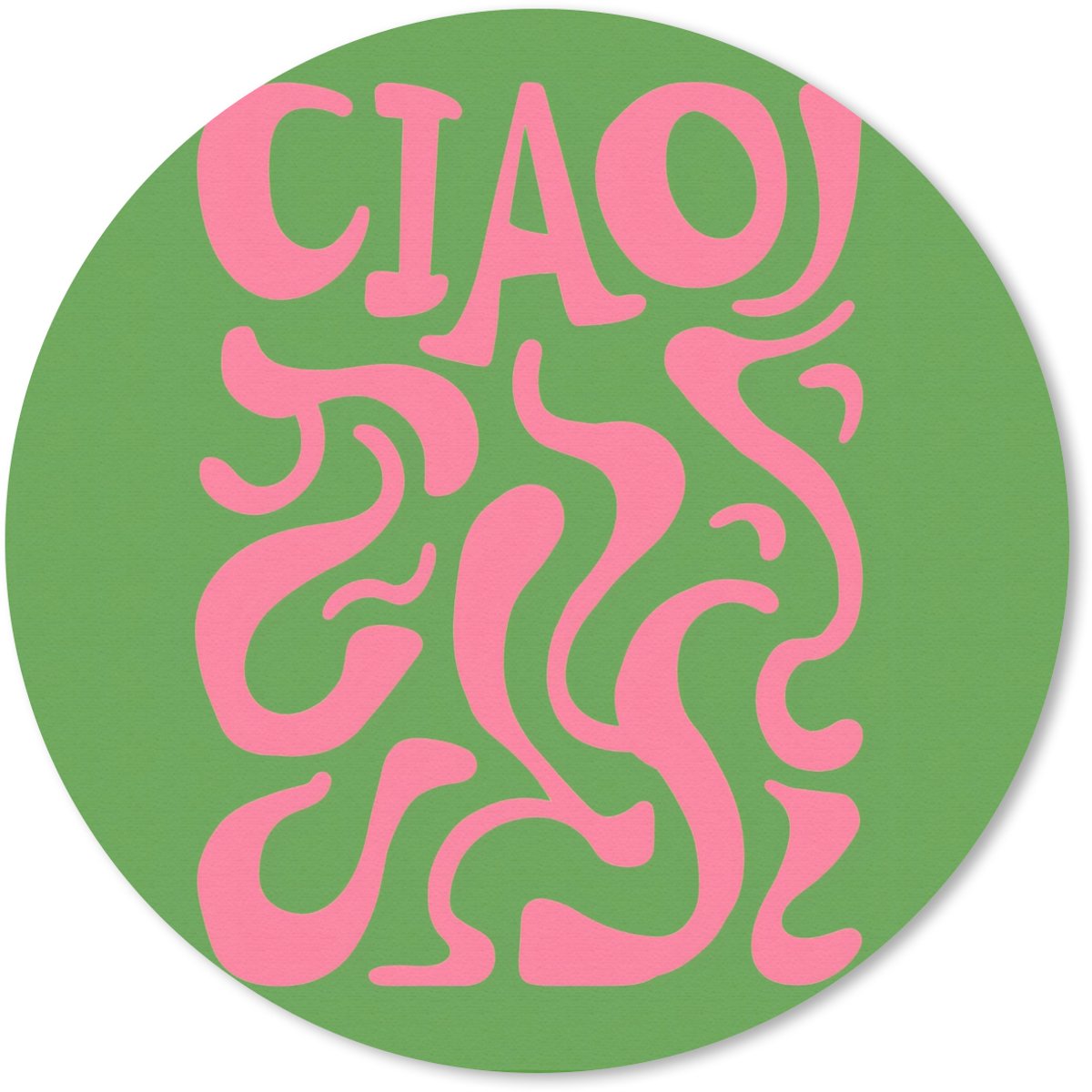 Muismat rond 20x20 cm - Mousepad Abstract - Roze - Ciao - Vormen - Ronde muismatten