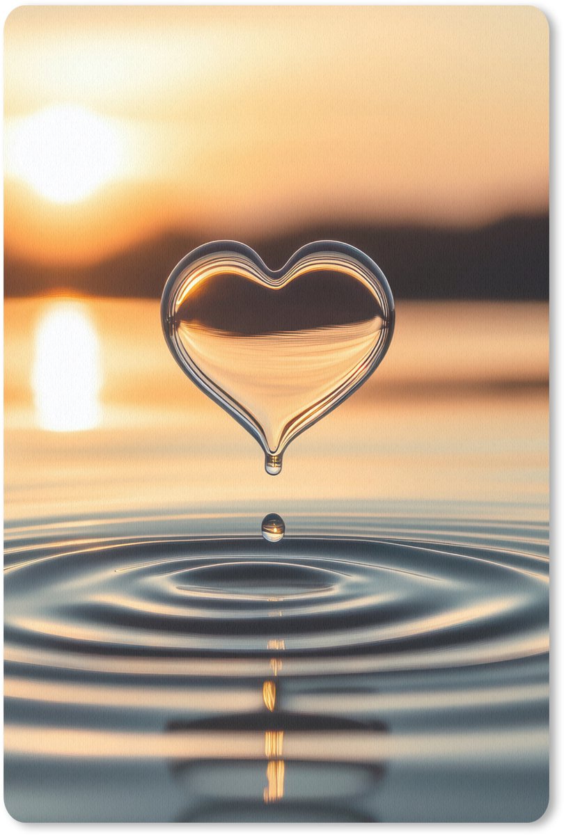 Muismat 18x27 cm - Mousepad Hart - Water - Zonsondergang - Natuur - Zen - Muismatten