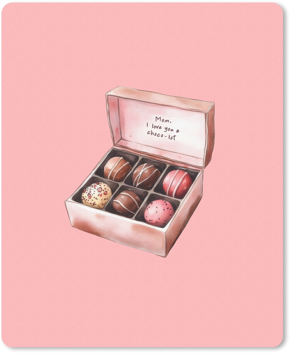Muismat 19x23 cm - Mousepad Doosje - Bonbons - Liefdevolle - Tekst - Muismatten
