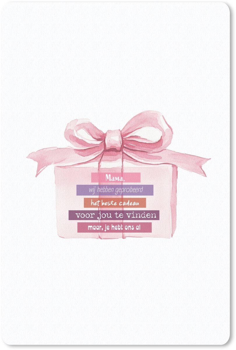 Muismat 18x27 cm - Mousepad Cadeau - Strik - Tekst - Roze - Muismatten
