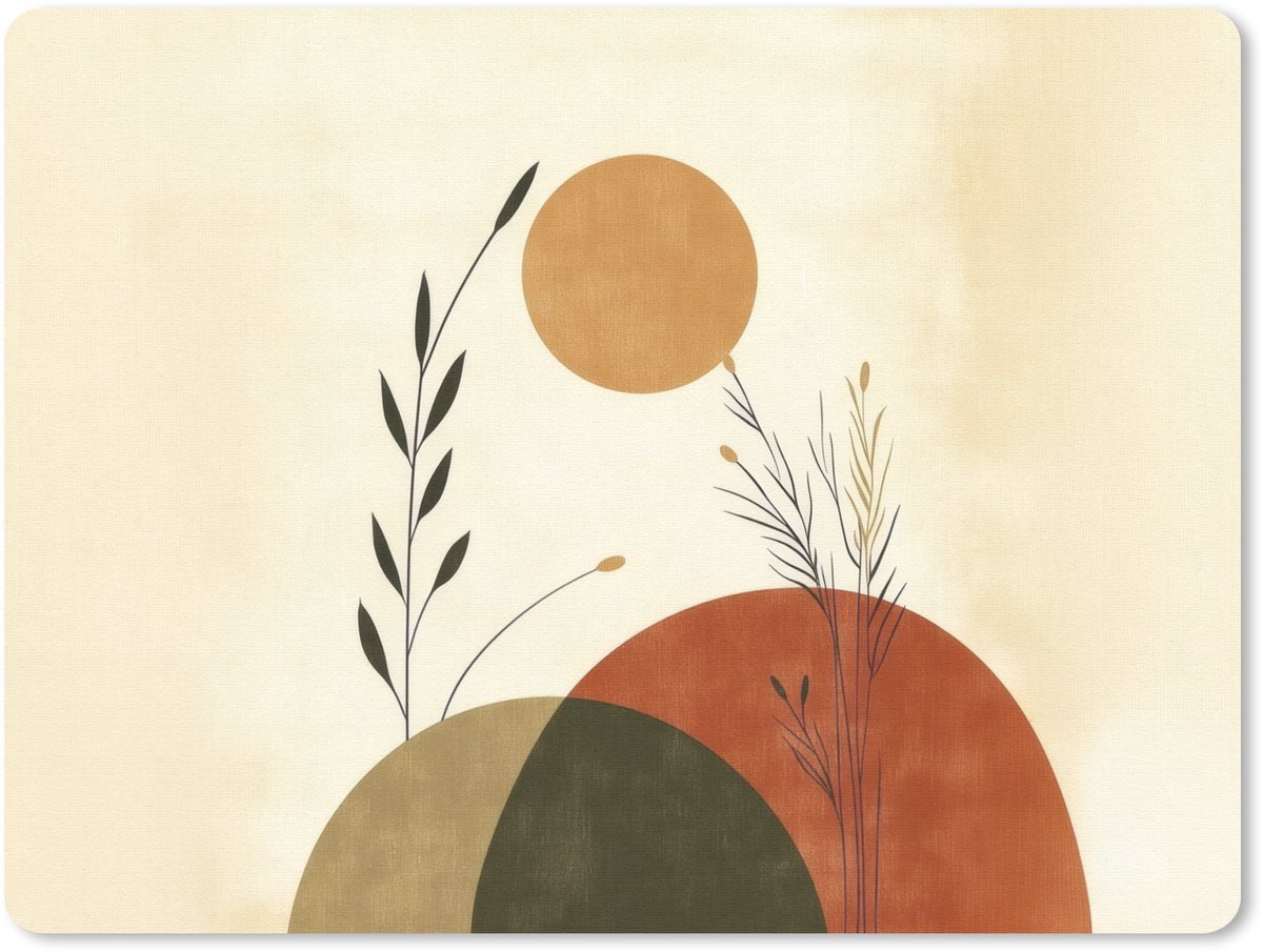 Muismat 23x19 cm - Mousepad Planten - Abstract - Vormen - Muismatten