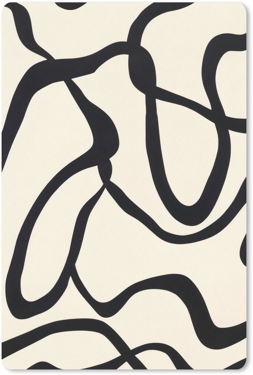 Muismat 18x27 cm - Mousepad Abstract - Lijnen - Modern - Beige - Muismatten