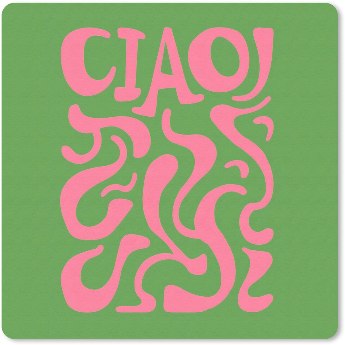 Muismat 20x20 cm - Mousepad Abstract - Roze - Ciao - Vormen - Muismatten