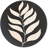 Muismat rond 40x40 cm - Mousepad Blad - Wit - Minimalistisch - Ronde muismatten