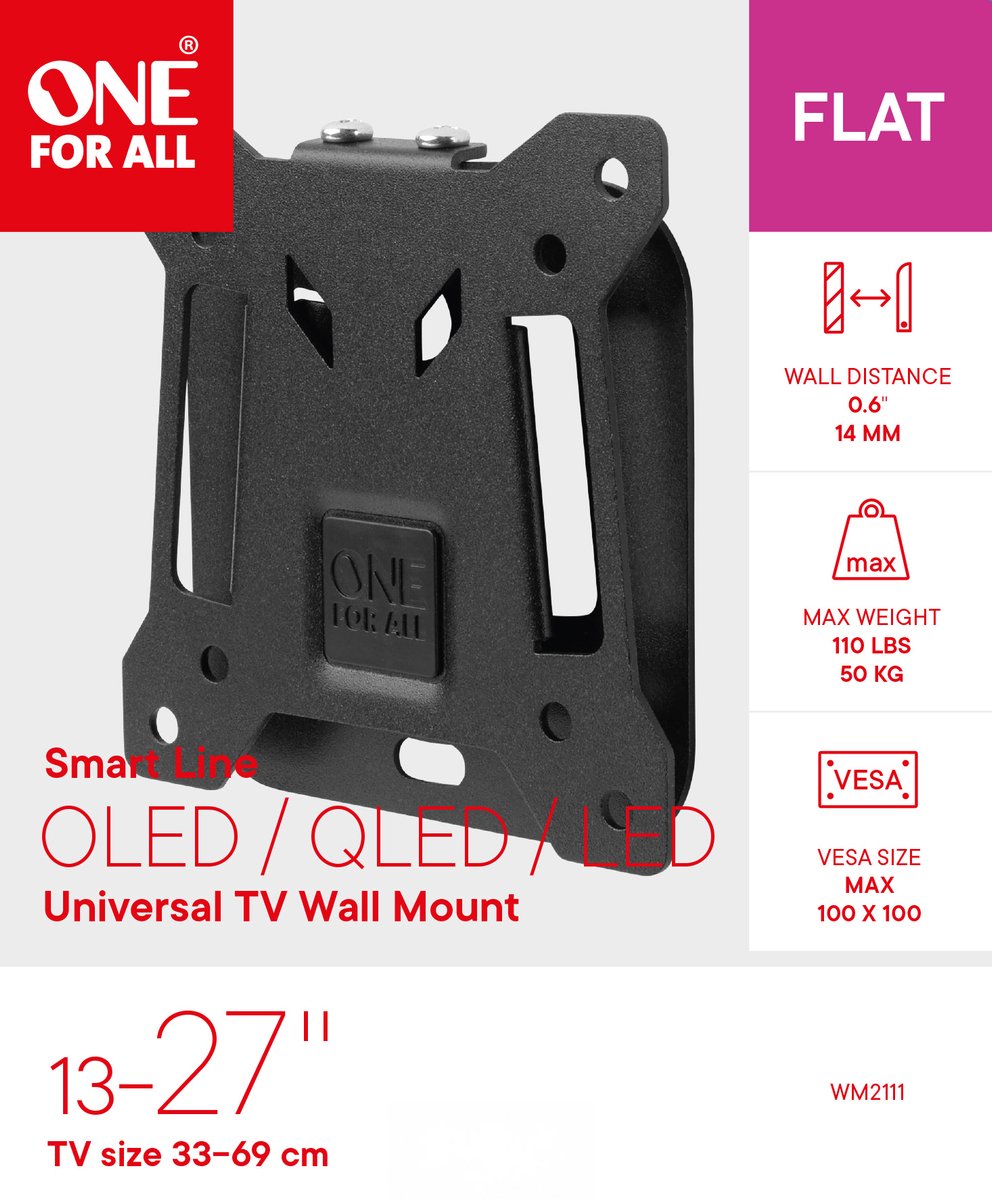 One for All TV muurbeugel 27 Smart Flat