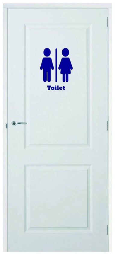 Autocollant de porte Toilettes - Gris clair - 39 x 50 cm - Sticker mural