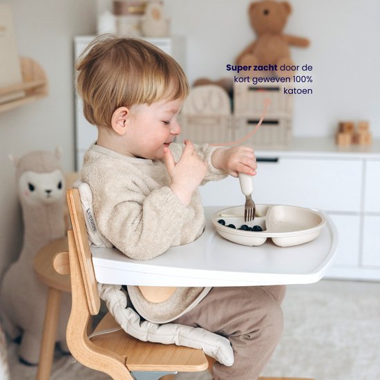 Bavoir Funnies à manches crème - Bavoir doux pour bébé - 100 % coton éponge - Facile à laver en machine - Bavoirs, bavoirs anti-bave, tabliers, tabliers salissants, bavoirs pour manger et jouer - Idéal pour manger, bricoler et jouer