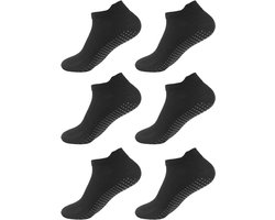 Antislip sokken - 3 paar - Yoga Enkelsokken - Huissokken Dames en Heren anti slip - Gripsokken - Yoga Sport sokken - Huissokken Dames anti slip - Geschikt voor yoga, pilates, dans, vechtsporten en fitness - Maat 39-42 - Zwart