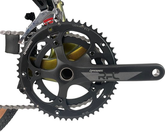 Rinos Sandman 1.0 Carbon Gravel Bike, met Shimano SORA 18 versnellingen en schijfremmen, lichte fiets voor dames en heren, 700 x 40C, Kameleon Goud & Groent 58 van Rinos — afbeelding 2