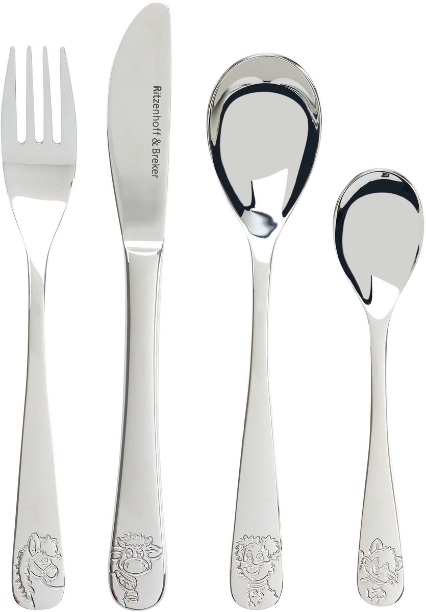 Goedkoopste Kinderbesteck Hoftiere Set van 4