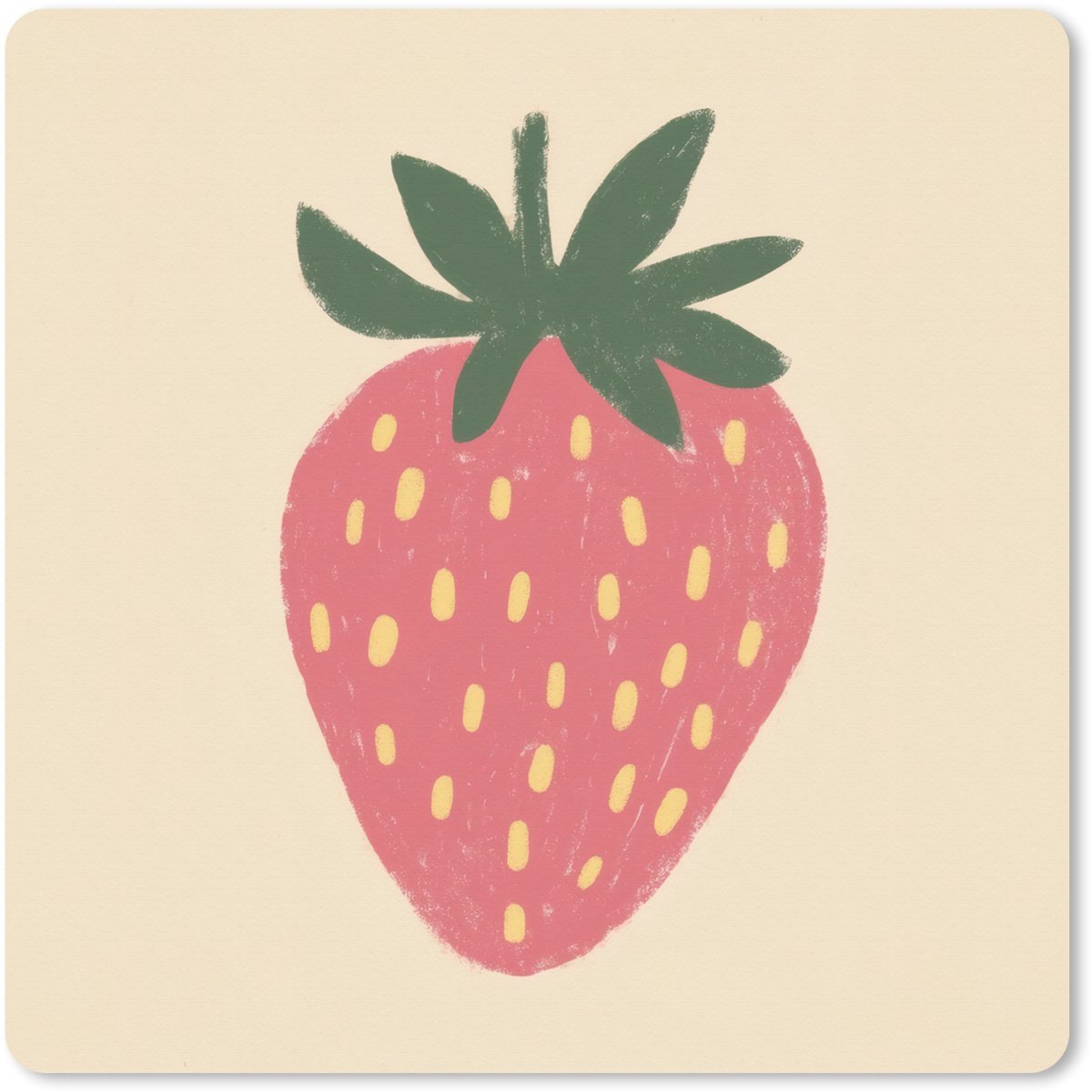 Muismat XXL 50x50 cm - Bureau onderlegger - Bureau mat Aardbei - Minimalistisch - Rood - Fruit - Bureaumat - Gaming mousepad xl - Bureaulegger groot - Computer deskmat