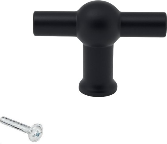 Bouton de meuble poignée en T noir 10 pièces - Bouton de meuble - Bouton de meuble - Poignée en T - Boutons de porte pour armoires - Boutons de Fixations pour meuble - Ferrures de meubles - Boutons de porte
