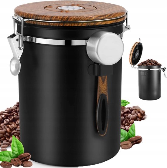 Potten met deksel, vacuümvoorraadpot, koffiebus 850 ml, 550 ml, keuken Potten met deksel, vacuümvoorraadpot, koffiebus 850 ml, 550 ml, keuken