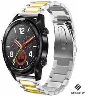 Stalen Smartwatch bandje - Geschikt voor  Huawei Watch GT stalen bandje - zilver/goud - 42mm - Strap-it Horlogeband / Polsband / Armband