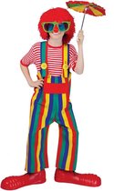 Kostuum | Gestreepte Clownsalopet | Jongens en meisjes| Maat 116 | Verkleedkleding