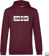 Subprime - Heren Hoodies Hoodie Block Burgundy - Rood - Maat XXL