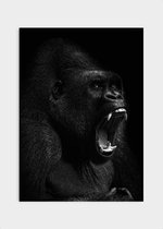 Poster Gorilla Roar - Papier - Meerdere Afmetingen & Prijzen | Wanddecoratie - Interieur - Art - Wonen - Schilderij - Kunst