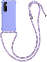 kwmobile hoesje voor Xiaomi Mi Note 10 Lite - beschermhoes van siliconen met hangkoord - lavendel