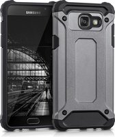 kwmobile hoesje geschikt voor Samsung Galaxy A5 (2016) - Hybride telefoonhoesje - Back cover in antraciet / zwart - Transformer design