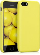 kwmobile telefoonhoesje geschikt voor Apple iPhone SE (1.Gen 2016) / iPhone 5 / iPhone 5S - Hoesje met siliconen coating - Smartphone case in pastelgeel