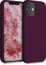 kwmobile telefoonhoesje voor Apple iPhone 12 mini - Hoesje met siliconen coating - Smartphone case in bordeaux-violet