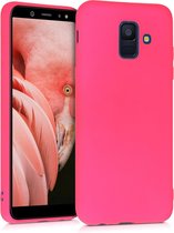 kwmobile telefoonhoesje voor Samsung Galaxy A6 (2018) - Hoesje voor smartphone - Back cover in neon roze