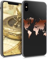 kwmobile telefoonhoesje voor Apple iPhone XS - Hoesje voor smartphone - Wereldkaart design