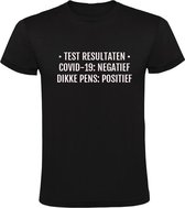 Test resultaat: covid negatief - dikke pens positief Heren t-shirt | te dik | te zwaar | afvallen | cardio |Zwart