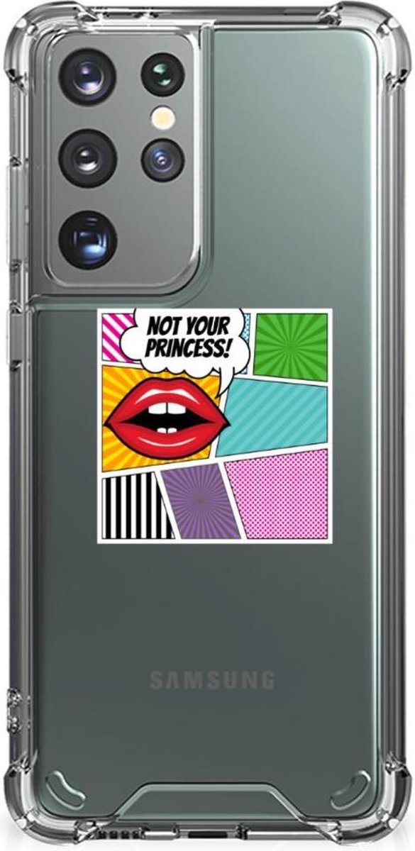 Samsung Galaxy S21 Ultra Anti Shock Bumper Case Popart Princess