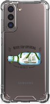 Mobiel Case Samsung Galaxy S21 Telefoon Hoesje met doorzichtige rand Boho Bottle