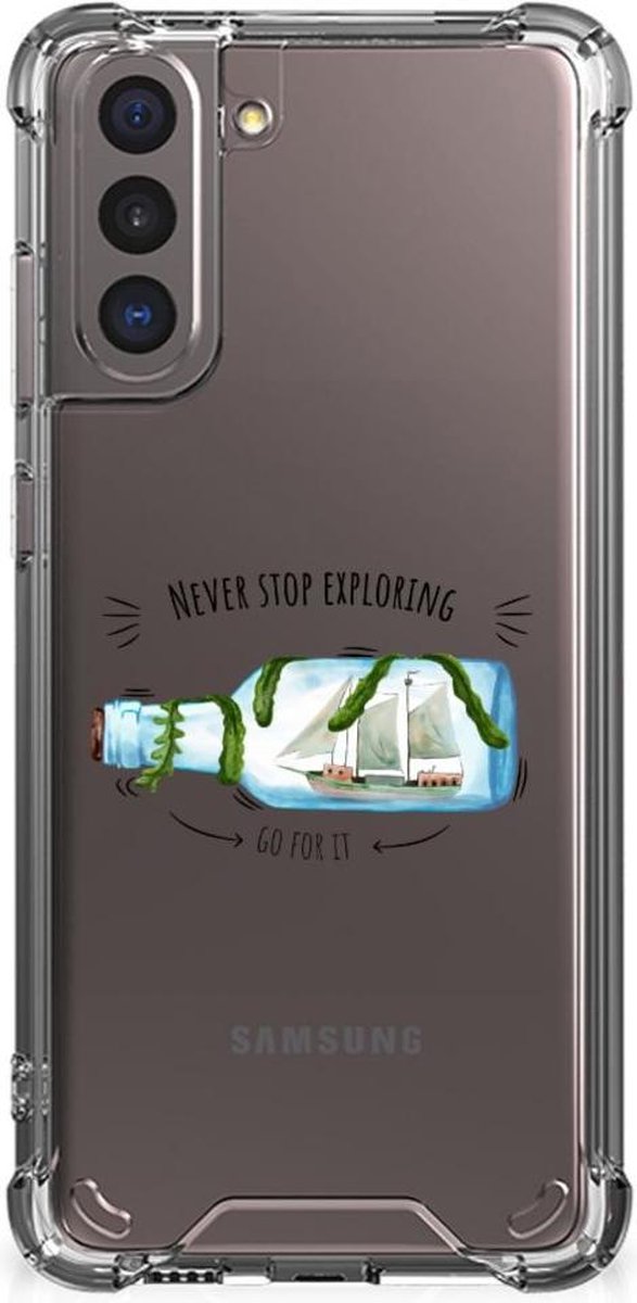 Samsung Galaxy S21 Stevig Bumper Hoesje Boho Bottle