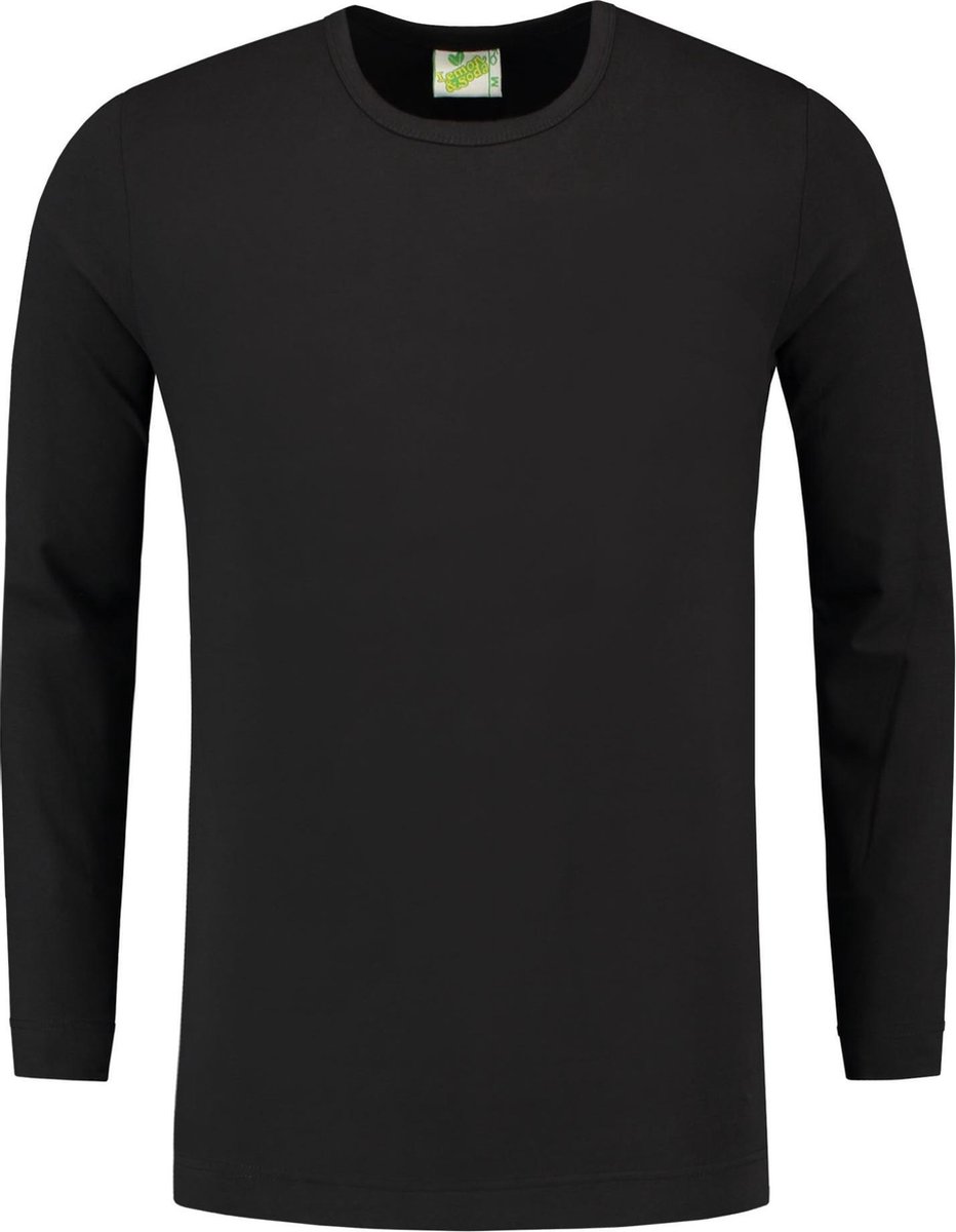L&s t-shirt lange mouw zwart lem1265 maat l vv ( a 1 st )