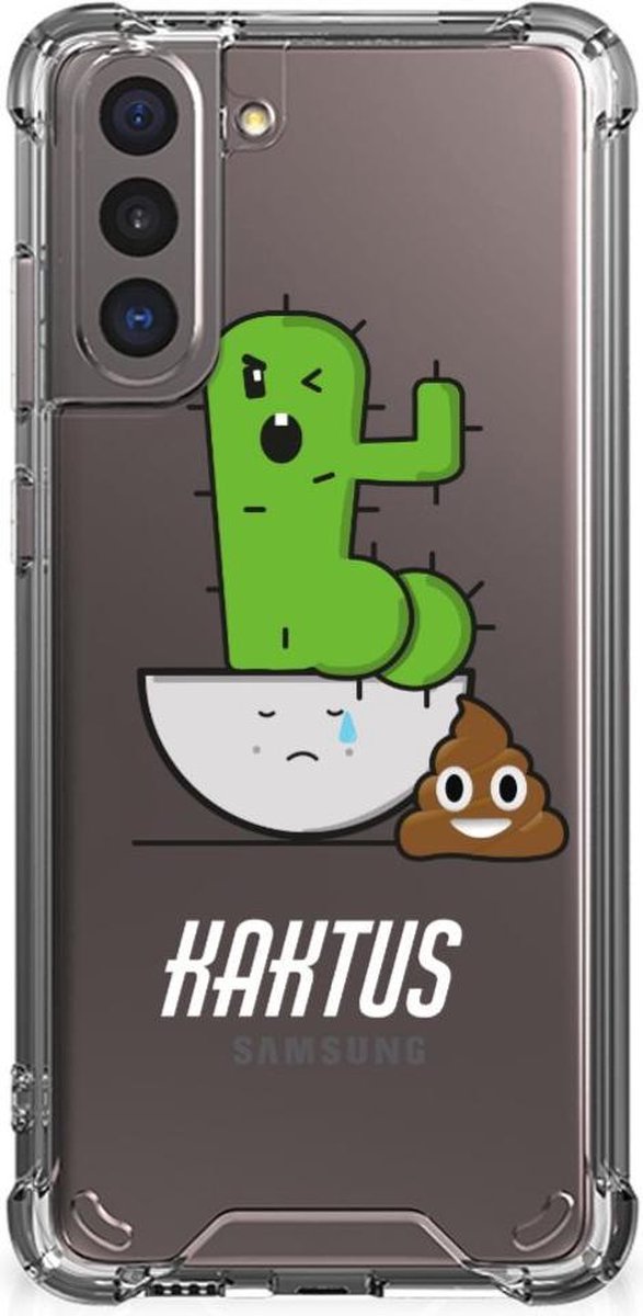 Samsung Galaxy S21 Stevig Bumper Hoesje Cactus Poo
