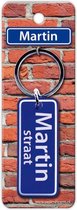 Paper Dreams Sleutelhanger Straatnaam Martin 9 Cm Staal Blauw